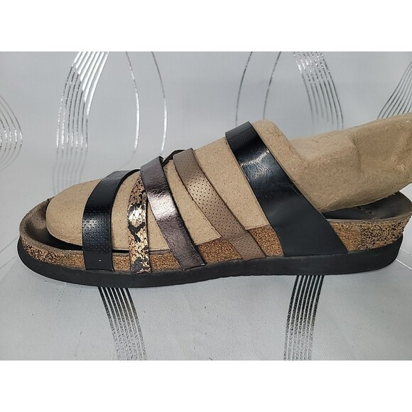 2 Pairs of Mephisto EU Size 39 US 8.5 - 9 Strappy Sandals Brown Silver Black - Picture 6 of 13